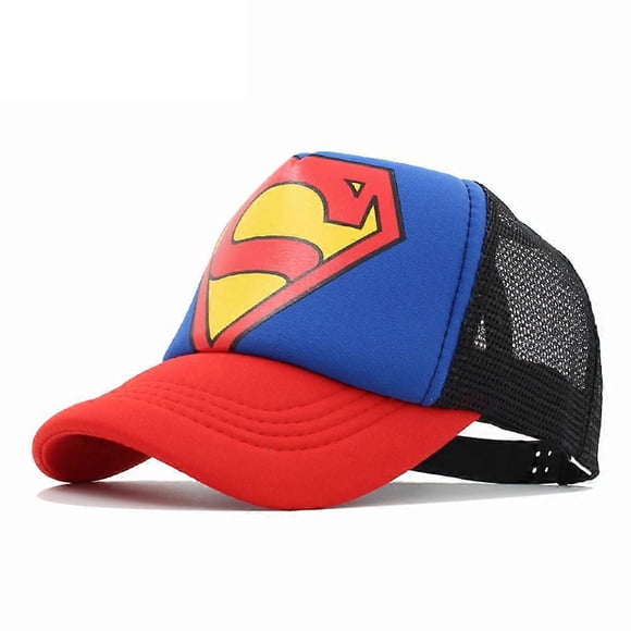 Kids Superman Cartoon Mesh Baseball Cap Boys Girls Adjustable Snapback Summer Sun Visor Hat