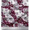 thumbnail image 1 of Soimoi Velvet Fabric Leaves & Flower Floral Decor Fabric Printed Yard 58 Inch Wide, 1 of 3