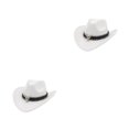thumbnail image 2 of Decodeary Western Outback Cowboy Hat Channel Inner Cowboy Classic Hat Large Brim Provides white 2Set, 2 of 6