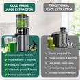 thumbnail image 2 of LINKChef Juicer Machine, Slow Masticating Machines with 4.1" Extra Large Feed Chute Fit Whole Fruits & Vegetables Easy Clean Effortless for Batch Juicing, High Juice Yield, BPA Free 150W (Silver), 2 of 9