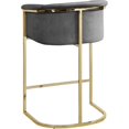 thumbnail image 2 of Meridian Furniture Donatella Grey Velvet Stool, 2 of 5