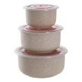 thumbnail image 1 of Straw Fresh-keeping Bowl With Lid Household Microwaveable Round Bento Box Lunch, 1 of 2