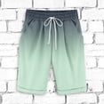 thumbnail image 2 of Plebaso Men's Stylish Shorts Gradient Color Summer Beach Shorts Drawstring Casual Knee Length Shorts, 2 of 3