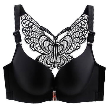 Soutien-gorge Uni pour Femmes Sans Armatures sous-Vêtements Fermeture avant Dos Nu Papillon