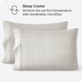 thumbnail image 5 of Bare Home Pillowcase Set - Premium 1800 Collection - Double Brushed - Ultra Soft - Standard Size, Modern Plaid - Stone/White, 2 Count, 5 of 5