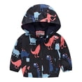 thumbnail image 4 of Veste pour Tout-Petits Garçons Tout-Petit Enfants Bébé Filles Garçons Manches Longues Imprimé Fermeture Éclair Manteau à Capuche Veste, 4 of 8