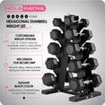 thumbnail image 2 of HolaHatha 5, 8, 10, 12 & 15 lb Hexagonal Dumbbell Weight Set with Rack, Black, 2 of 11