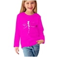 thumbnail image 1 of T-shirts à Manches Longues pour Filles, Col Rond, en Coton, Imprimé Libellule, T-Shirts Décontractés d'Automne et de Printemps, T-Shirts Graphiques Basiques pour Enfants (7 Ans, Rose Vif), 1 of 5