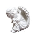 thumbnail image 1 of Resin White Angel Statue Desktop Decor Cupid Angel Decor Collection Window Props Christmas lean knee left think, 1 of 9