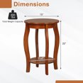 thumbnail image 3 of Gymax 2-Tier Round End Table Narrow Sofa Side Nightstand w/ Storage Shelf & Wood Legs, 3 of 9