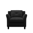 thumbnail image 3 of Bowery Hill Transitional Microfiber Chair with Curved Arm in Black, 3 of 5