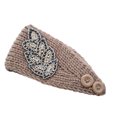 thumbnail image 1 of Crochet Headbands Winter Leaves Pattern with Hairbands with Rhinestones Adjustable Rhinestones Elastic Head Protector Wide Warm Chunky Hair Accessories for Girls Khaki, 1 of 7