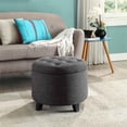 thumbnail image 5 of Convenience Concepts Designs4Comfort Pouf Rond en Tissu Gris, 5 of 5