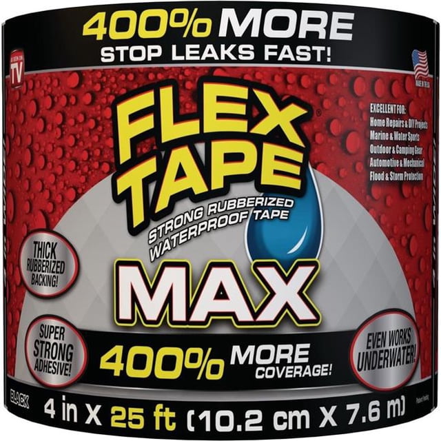 Swift Response Ruban de Réparation Flex Max 4 Po x 25 Pi, Noir
