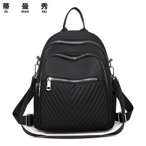Backpack Women Shoulder Bag 2 In 1 Nylon Waterproof Backpack Small School Backpack Daypack Anti-Theft Backpack For Casual School Travel Hiking Work, Black
