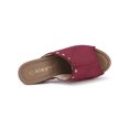thumbnail image 4 of BLISSFUL STEP Chaussures pour Femmes à Plateforme à Talons Épais à Bout Ouvert à Rivets en Faux Suède Sandales à Enfiler Bourgogne 5.5, 4 of 8