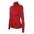 thumbnail image 2 of Cielo Women's Solid Basic Stretch Turtleneck Pullover Knit Sweater Red L, 2 of 4