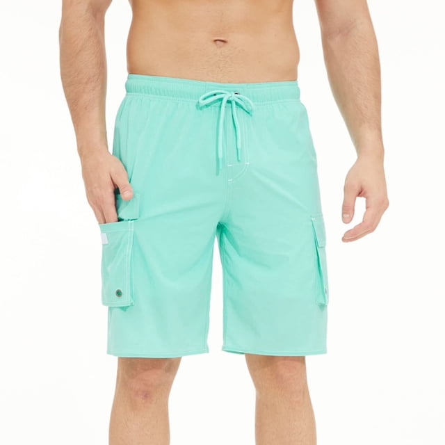 ohmzyzo Mens Swim Trunks Quick Dry Stretch Swim Shorts Mesh Lining Bathing Suits Swimwear Beach Shorts with Pockets