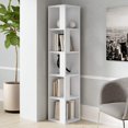 thumbnail image 4 of JV Home Piano Collection 64 Inch 5-Tier Corner Bookcase Stylish Bookshelf Shelving Storage for Living Room Kitchen Laundry Bedroom (White), 4 of 6