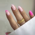 thumbnail image 1 of HLONK 24Pcs Gel Press on Nails  Gel French Long Fake Nails  Press on Tips With Glue  Rhinstone with Butterfly  NO.13, 1 of 6