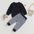 thumbnail image 4 of Gupgi Baby Boy Fall Outfits Checkered Plaid Pullover Pants 2Pcs Set, 4 of 8