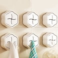 thumbnail image 1 of Non Punched Towels Cloths Storage Plugs Household Kitchen Bathroom Wall Adhesive Hooks Door Hooks Rear Hooks 6 PCS, 1 of 7