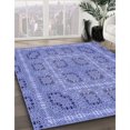 thumbnail image 3 of Ahgly Company Tapis d'Intérieur Lavables en Machine, Rectangle Denim Bleu Transitionnel, 2' x 5', 3 of 7
