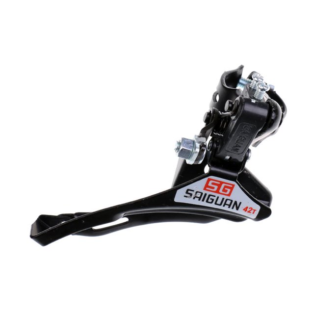 Steel Premium Front Derailleur Bottom Pull Mountain Bike 31.8mm Pull Bottom Pull Front Derailleur with durable steel construction and clamp-on design. Compatible with top or bottom cable pull systems, ideal for road and mountain bikes. Compact size of 10.5 x 9 x 8.5cm, part of essential bike components for cycling gear enthusiasts.