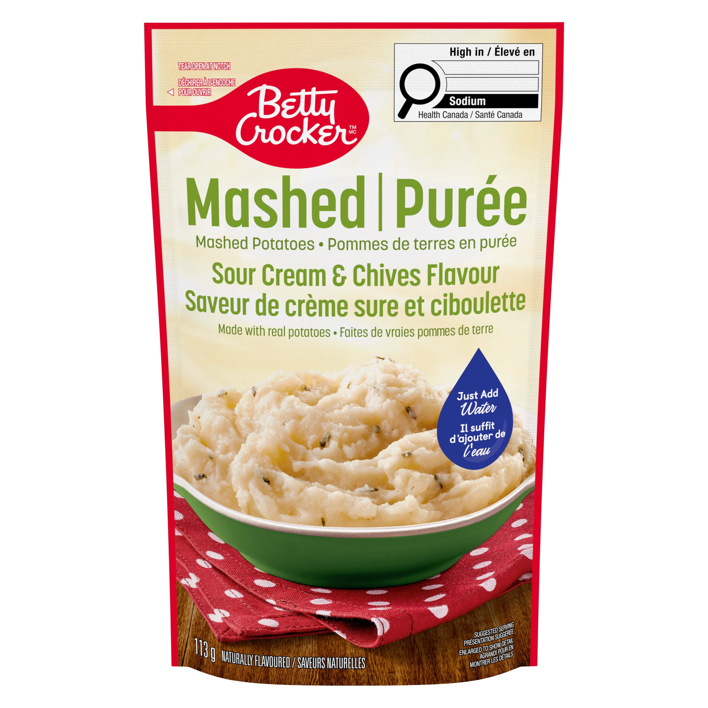 Purée de pommes de terre à la crème sure et aux ciboules de Betty Crocker