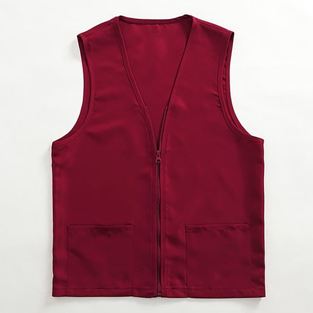IMENGL Gilet d'Activité pour Postulant Adulte Tenue de Travail de Supermarché Multi-Poches, Rouge TG, Taille M-3TG