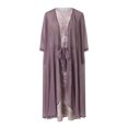 thumbnail image 3 of Robes d'Été Grande Taille pour Femmes 2024 Manches 3/4 Blouse + Robe Ensemble Deux Pièces Robe Longue Robe Maxi de Plage Économisez jusqu'à 65 % de Rabais!, 3 of 3