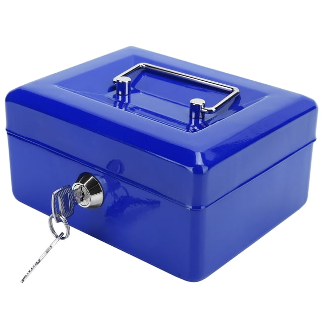 Rdeghly Safe Lock Box, Cash Box, Mini Portable Security Lock Box 6inch Lockable Money Storage Box For Home