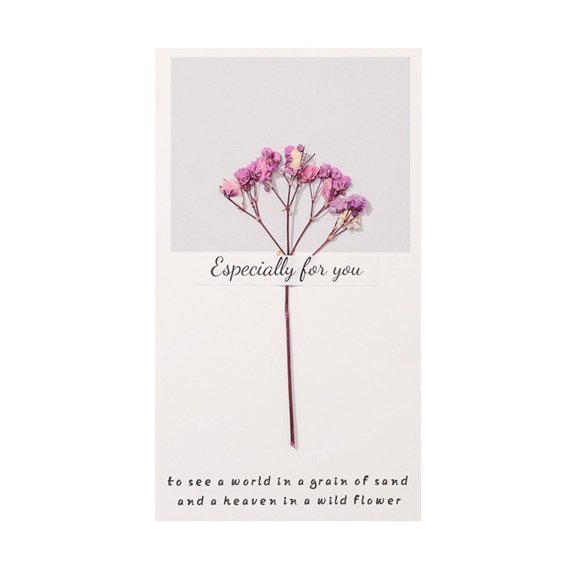 TIELUTT Dried Flower Greetings Card Unique Eco Design Recycled Brown Kraft Paper Nature Lover's Dog Stationary Set Inappropriate Birthday Cards for Men Birthday for Mom Color Your Own Cards Birthday