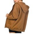 thumbnail image 3 of Faithtur Manteau Ample pour Femmes Couleur Unie Fermeture Éclair Ouvert devant Veste à Capuche, 3 of 7