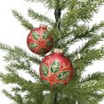 thumbnail image 3 of Holiday Time Dia 65mm Red Flower Glass Ornament, 3 of 5