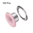 thumbnail image 3 of Unique Bargains 100PCS Grommets Eyelets 1/4 Inch (6mm) ID Hole Metal Self Backing Eyelet with Washers for Leather Pink, 3 of 7