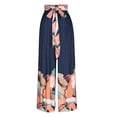 thumbnail image 3 of Birdeem Pantalon Décontracté Ample pour Femmes Grande Taille avec Imprimé Patchwork et Nœud, 3 of 6
