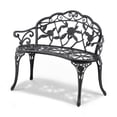 thumbnail image 1 of KFFKFF Exterior Seating, 38.8 inches Metallic Yard Seat, Supports up to 480 lbs, Outdoor Park Bench with Back and Arm Support, Ideal for Garden, Park, Lawn, or Front Porch, 1 of 9