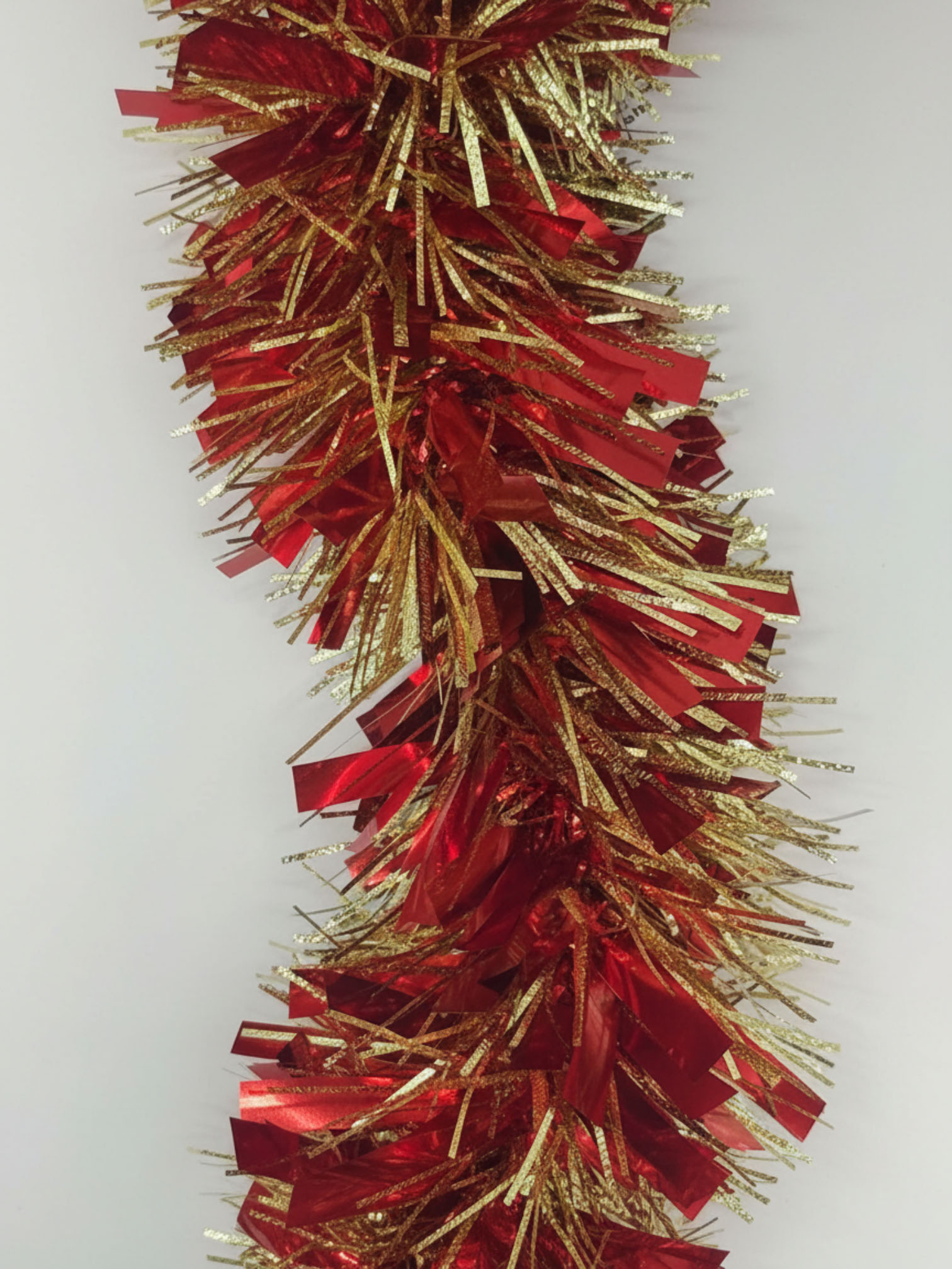 Holiday Time Christmas Red Gold Tinsel Garland 12 Foot