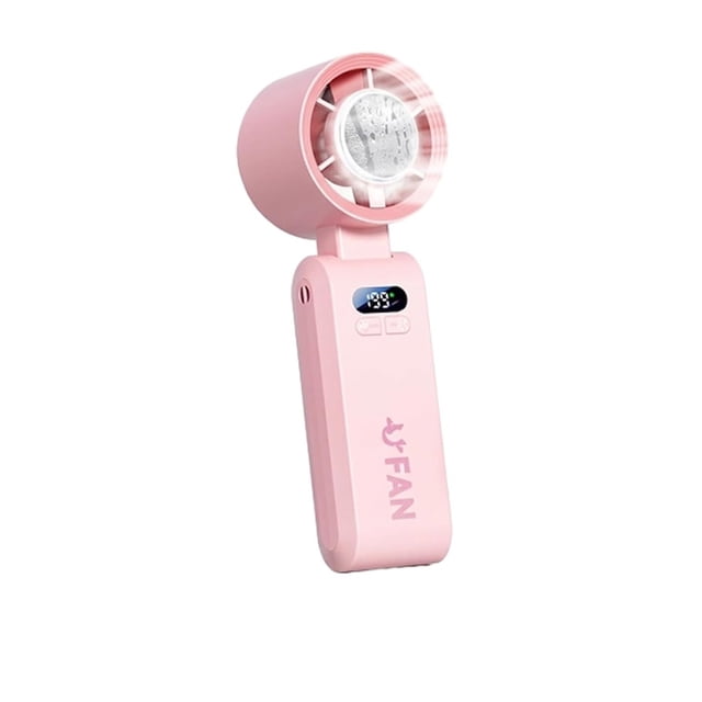 JZCHUNTOY Ice Sensation Handheld Fan, Portable Wearable Neck Hanging Design, Digital Display, Strong Airflow, Rechargeable Mini Fan for Outdoor Activities, Travel, Camping, Office and Daily Use