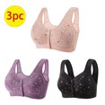 thumbnail image 3 of Bigersell Bras for Elderly Women Front Closure 3pcs T-Shirt Bra Style R-63 Breathable Seamless Bras Pack R-63-pinks, 3 of 6