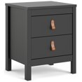 thumbnail image 1 of Tvilum Madrid 2 Drawer Nightstand, Black Matte, 1 of 5