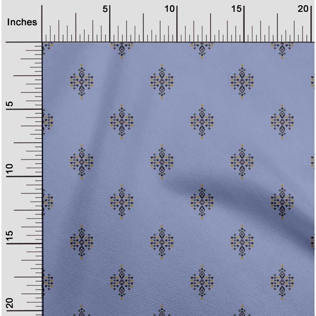 oneOone Cotton Silk Fabric Geometric Ikat Print Fabric By Yard 42 Inch Wide