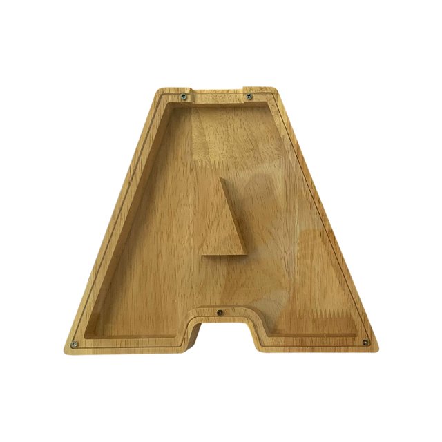 Boîte de Rangement en Bois pour Lettres Anglaises, Verre Transparent