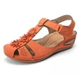 thumbnail image 1 of LSLJS Chaussures Compensées pour Femmes, Sandales Confortables à Fleurs Ajourées à Bout Rond pour Femmes Dames Fille, Chaussures à Semelle Souple, 1 of 4