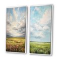 thumbnail image 3 of Designart "pasture Bold Horizon II" Meadow Framed Wall Art Set Of 2 - Green Landscapes Frame Gallery Set For Office Decor, 3 of 6