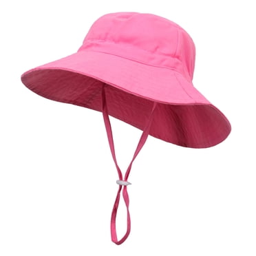Besolor Toddler Baby Sun Hat Boy Girl Summer Cotton Bucket Hat Kids Adjustable Sun Protection Wide Brim Beach Hat