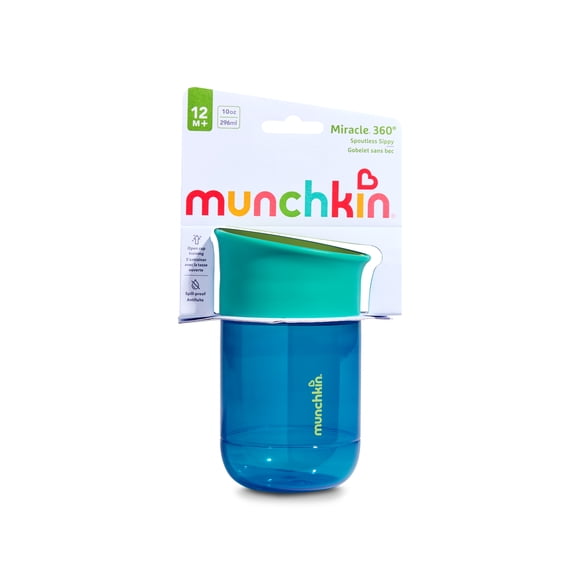 Munchkin Miracle 360 Toddler Sippy Cup with Medium-Flow Spill-Proof Valve, 12+ Months, 10 Ounce Dark Blue