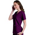 thumbnail image 1 of Landau Essentials Haut d'Uniforme à Boutons-Pression pour Femme, Coupe Classique Décontractée, Col en V, 4 Poches, 1 of 6