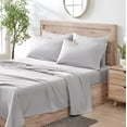 thumbnail image 2 of Kindlier 100% Organic Cotton Sheet Set – Deep Pocket Bedding Set Twin, Light Grey, 2 of 5